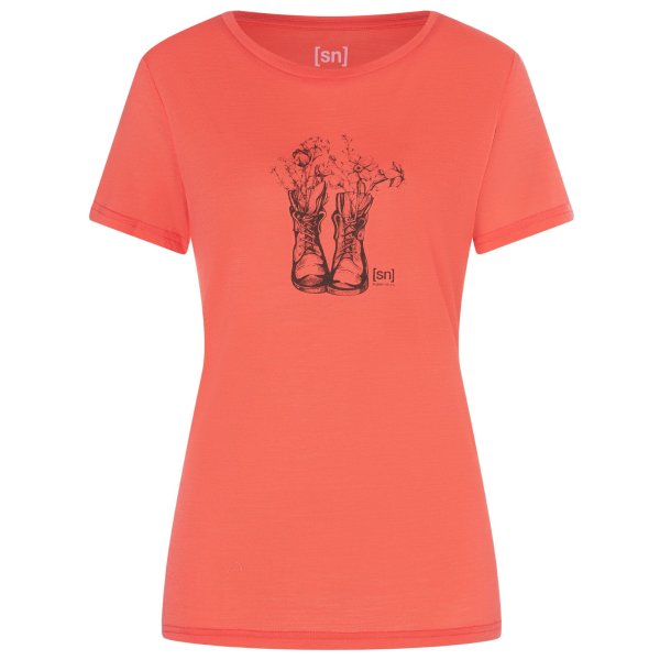 SUPER.NATURAL SHIRT W BLOSSOM BOOTS DAMEN living coral/stone grey (SNWP03062_W18)