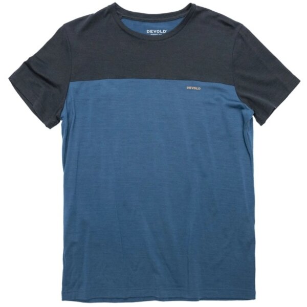 DEVOLD T-SHIRT CLASSIC LINEAR UOMO ink/flood (180-213-C_284C)