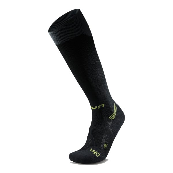 UYN Run Compression One Socks UOMO black/grey/lime (S100330_B214)