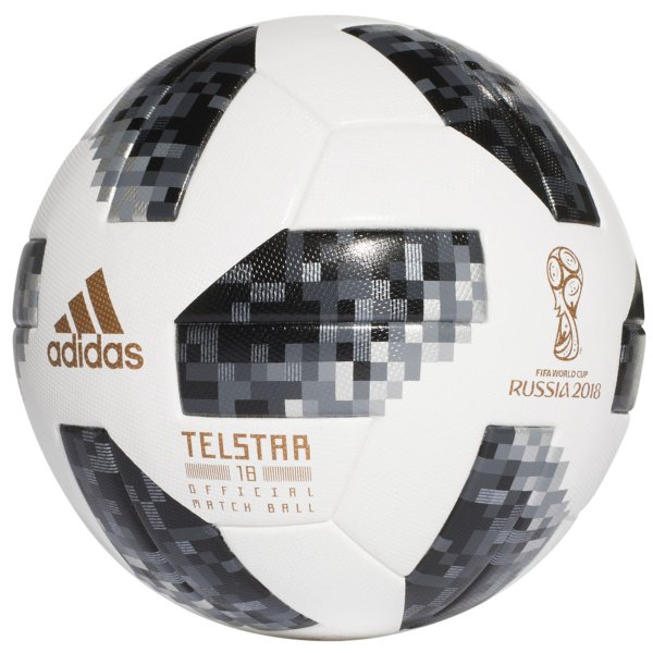 ADIDAS PALLONE UFFICIALE FIFA WORLD CUP 2018 white/black/silver met. (CE8083) Size 5