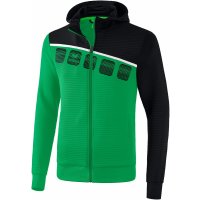 ERIMA 5-C Trainingsjacke mit Kapuze emerald/black/white...